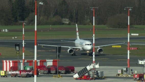 Flugzeug auf dem Rollfeld eines Flughafens. © Screenshot 