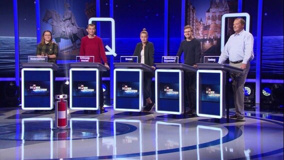 Die Kandidaten der NDR Quizshow. © Screenshot 