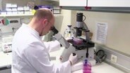 Ein Wissenschaftler schaut in ein Mikroskop. © Screenshot 