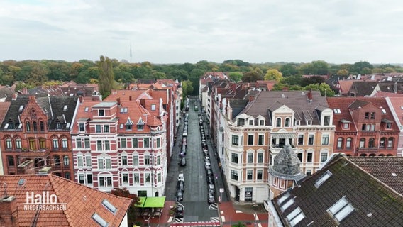 Ein Wohngebiet in Hannover aus der Luft betrachtet. © Screenshot 