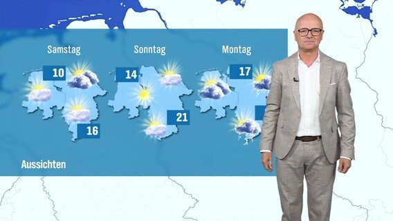 Karsten Schwanke mit den Wettervorhersagen für die nächsten Tage. © Screenshot 