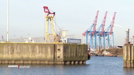 Blick in den Travehafen. © Screenshot 