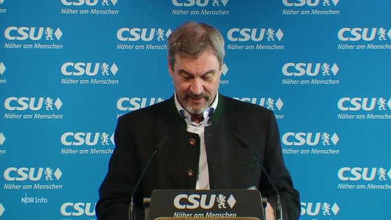 Markus Söder an einem Rednerpult. © Screenshot 
