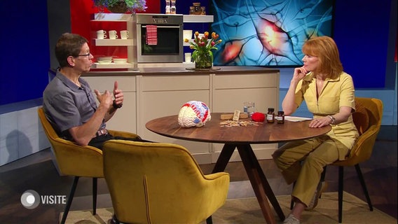 Moderatorin Vera Cordes im Gespräch mit Hinrforscher Prof. Dr. Martin Korte. © Screenshot 