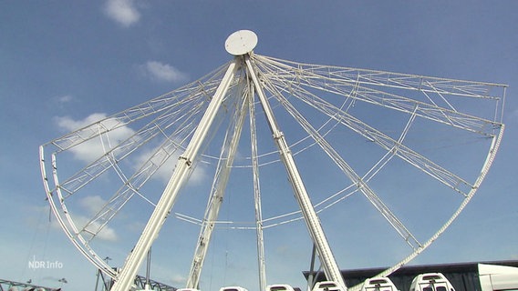 Das halbabgebaute Riesenrad auf der Bremer Osterwiese. © Screenshot 