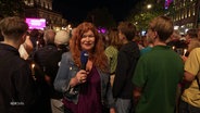 Sophie Mühlmann berichtet aus Hannover. © Screenshot 