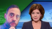 Ein Mann schaut erstaunt und überrascht. Daneben Susanne Daubner. Sheesh. (extra 3 vom 01.05.2025 im Ersten)
(Bild hat KI-generierte Elemente) © NDR 