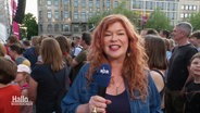Sophie Mühlmann berichtet live vom Kirchentag in Hannover. © Screenshot 