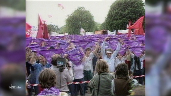 Archivfoto: Proteste auf einem Kirchentag. © Screenshot 