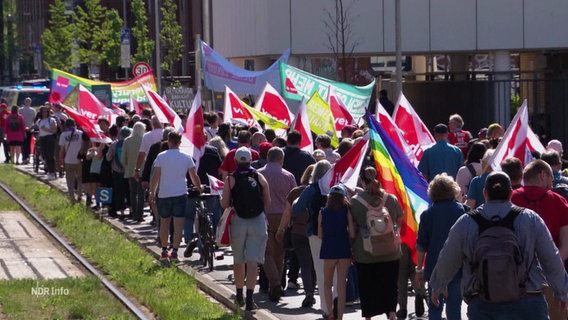 Protestmarsch zum Tag der Arbeit. © Screenshot 