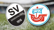 Das Logo des SV Sandhausen und des Hansa Rostock © Screenshot 