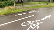 Fahrräder-Zeichen auf Asphalt © Screenshot 