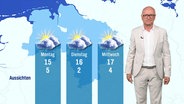 Karsten Schwanke präsentiert das Wetter für Hallo Niedersachsen am 03.05.2025. © Screenshot 