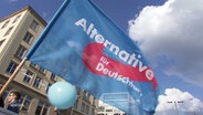 Eine Fahne mit dem Logo der AfD. © Screenshot 