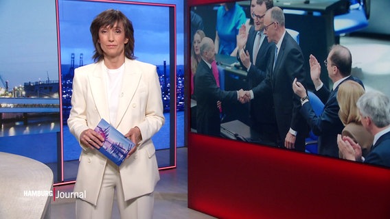 Theresa Pöhls moderiert das Hamburg Journal um 18 Uhr. © Screenshot 