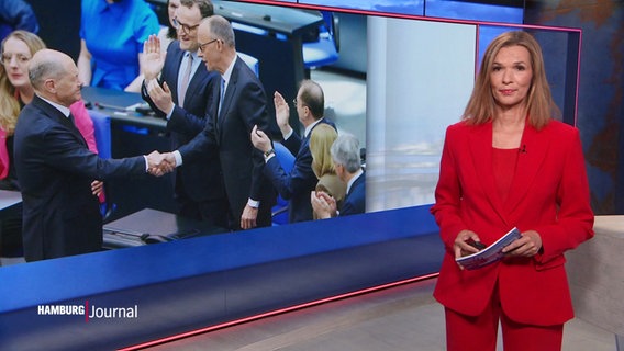 Julia-Niharika Sen modiert das Hamburg Journal um 19:30 Uhr. © Screenshot 