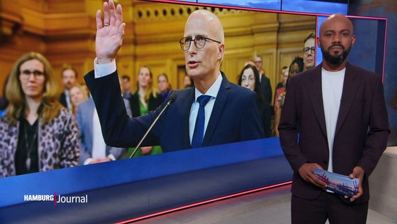 Aimen Abdulaziz-Said moderiert das Hamburg Journal um 19:30 Uhr. © Screenshot 