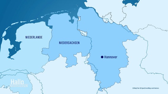 Eine Karte zeigt die Deutsch-Niederländische Grenze bei Niedersachsen. © Screenshot 