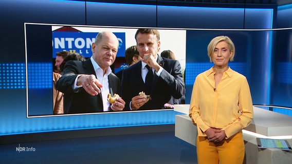 Susanne Stichler moderiert NDR Info um 21:45 Uhr. © Screenshot 