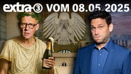 Titel der Sendung: Kanzler Merz: Veni, vidi, what?!. Friedrich Merz mit Lorbeerkranz auf dem Kopf, verschmutzter Toga und einer Flasche Schaumwein, in einer Art Forum Romanum mit Facepalm-Bundesadler. Daneben Christian Ehring. (extra 3 vom 08.05.2025 im Ersten)
(Bild hat KI-generierte Elemente) Titel der Sendung: Kanzler Merz: Veni, vidi, what?!. Friedrich Merz mit Lorbeerkranz auf dem Kopf, verschmutzter Toga und einer Flasche Schaumwein, in einer Art Forum Romanum mit Facepalm-Bundesadler. Daneben Christian Ehring. (extra 3 vom 08.05.2025 im Ersten)
(Bild hat KI-generierte Elemente) © NDR