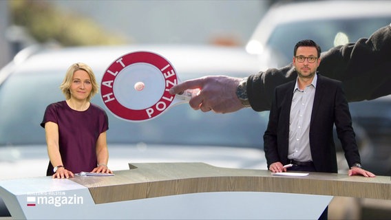 Marie-Luise Bram und Christopher Scheffelmeier moderieren das Schleswig-Holstein Magazin um 19:30 Uhr. © Screenshot 