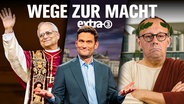 Titel der Sendung: Kanzler Merz: Veni, vidi, what?! Christian Ehring zwischen dem neuen Papst Leo XIV. und Friedrich Merz als römischer Kaiser mit Lorbeerkranz. (extra 3 vom 08.05.2025 im Ersten)
(Bild hat KI-generierte Elemente) © NDR 
