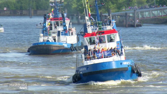 Schlepperballett auf der Elbe. © Screenshot 
