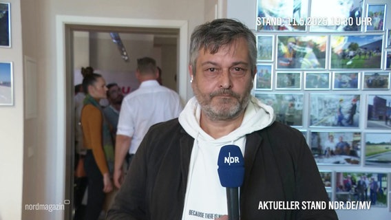 Matthias Klemme berichtet live aus Anklam. © Screenshot 