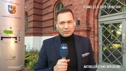 Roman Schmelter berichtet live aus Parchim. © Screenshot 