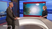 Moderator Thomas Görlitzer und Sabine Sommer vom BUND Hamburg im Gespräch im Studio. © Screenshot 