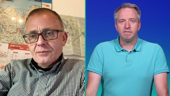 Horst Krumpen vom ADFC und Steffen Baxalary von NDR MV © Screenshot 