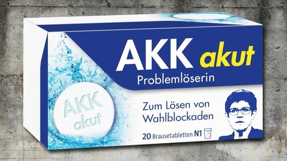 Eine Medikamentenverpackung mit der Aufschrift "AKK akut".  