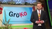 Klaas Butenschön präsentiert Umfragen zur GroKo.  