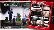 Das Foto zeigt den "Spiegel"-Titel zum Mord an Walter Lübcke. Zu sehen ist der rechtsextreme Täter, daneben weitere Bilder aus der rechtsxtremen Szene sowie der Titel: "Braune Schläfer - Vater, Nachbar, Killer? Der neue Terror von rechts".  