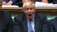 Boris Johnson mit offenem Mund  