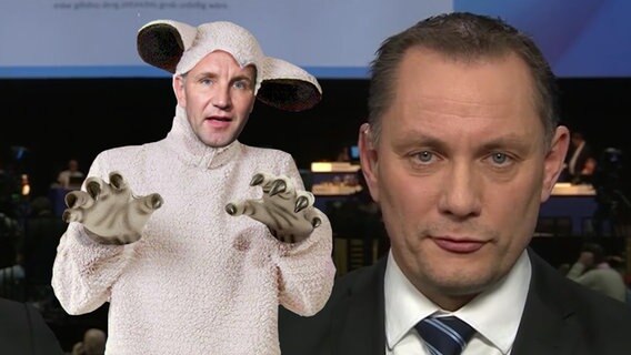 Björn Höcke als Wolf im Schafspelz mit dem neuen AfD-Vorsitzenden Chrupalla  