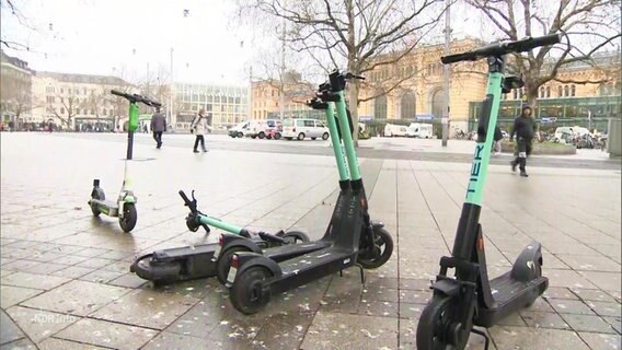 Parked e-scooter.  