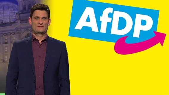 Ein verfremdetes Wahlplakat des FDP-Kandidaten  
