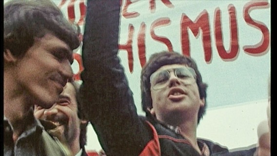 Proteste zum Wahlkampf Schmidt gegen Strauß 1980.  