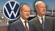 VW-Chefs Herbert Diess und Hans-Peter Pösch.  