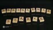 Die Wörter "resistente Stärke" in Scrabble-Buchstaben gelegt  