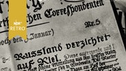 Historischer Zeitungsartikel mit Überschrift "Russland verzichtet auf Kiel"  
