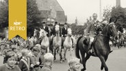 Reitolympiasieger Fritz Thiedemann zu Pferd bei Empfang in Elmshorn 1958  