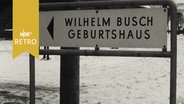 Wegweiser zum, "Wilhelm Busch Geburtshaus" in Wiedensahl  