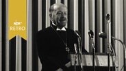 Generalsuperintendent Bischof Otto Dibelius bei der Eröffnungsansprache der Synode der EKD 1961, als scheidender Ratsvorsitzender der EKD  