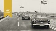 Wagenkolonne des Bundesverkehrsministers zur Eröffnung der Umgehungsstraße Rendsburg 1960  