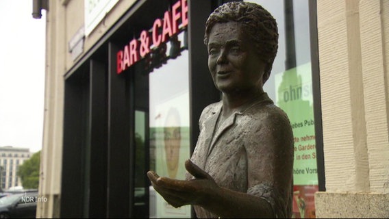 Eine Statue von der gleichnamigen Schauspielerin auf dem Heidi-Kabel-Platz in Hamburg.  