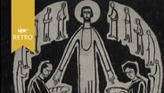 Intarsie zeigt Szene der Brotvermehrung aus der Bibel  