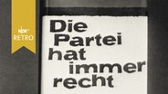 Buchcover von Ralph Giordano "Die Partei hat immer recht" (1961)  
