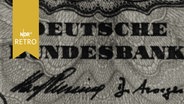 Ausschnitt aus einem 20-DM-Schein mit dem Schriftzug "Deutsche Bundesbank" (1963)  